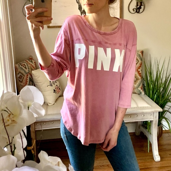 PINK Victoria's Secret Sweaters - PINK VS | Oversided Crewneck Sweater Tee